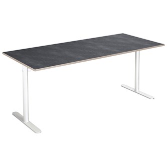 Cross T pilaripöytä 180 x 80 cm, akustik linoleum, valkoinen jalusta