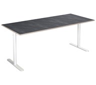 Cross T pilaripöytä 180 x 80 cm, akustik linoleum, valkoinen jalusta