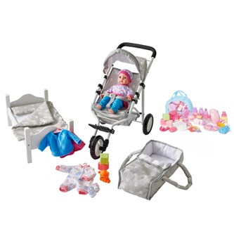 Pieni nukke-, vaunu- ja tarvikepakkaus