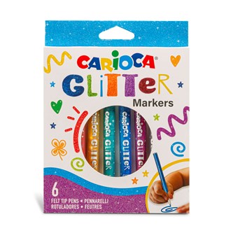 Kuitukärkikynä Carioca Glitter, 6 kpl