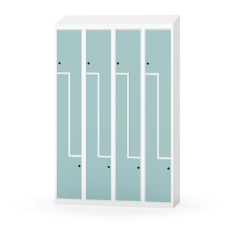 Novis Z vaatekaappi, vinokatto, 8-lok, L120 cm