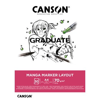 Mangapiirustuslehtiö Canson Graduate, A4, 70 g