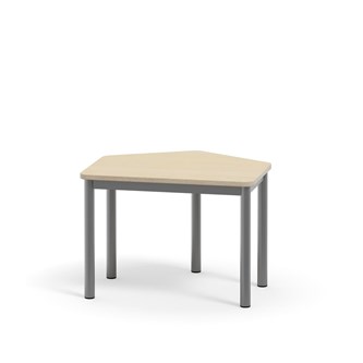12:38 BX akustik laminaatti 5-kulmainen pöytä, 70x60 cm, hopea jalusta