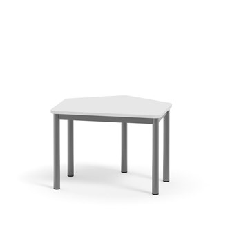 12:38 BX akustik laminaatti 5-kulmainen pöytä, 70x60 cm, hopea jalusta