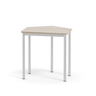 12:38 BX HT 5-kulmainen pöytä, 70x60 cm, valkoinen jalusta