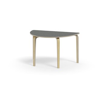 Arcus -pöytä, linoleum, koivu, puolipyöreä 120-80 cm