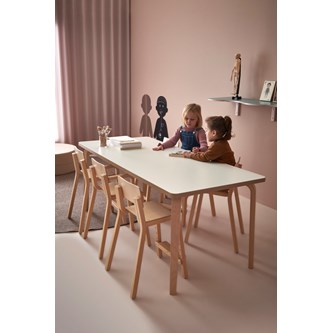 Arcus FSC -pöytä, akustik laminaatti, kuultovalkoinen, 120x120 cm