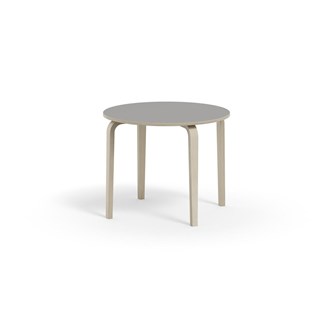 Arcus -pöytä, akustik laminaatti, kuultovalkoinen, Ø 90 cm