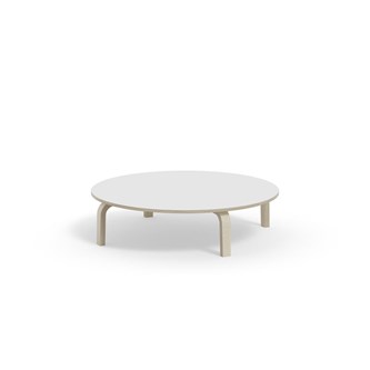 Arcus -pöytä, akustik laminaatti, kuultovalkoinen, Ø 120 cm