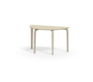 Arcus -pöytä, akustik laminaatti, kuultovalkoinen, puolipyöreä 120-60 cm