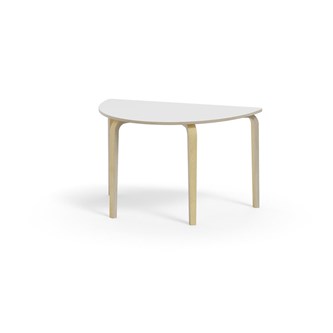 Arcus -pöytä, akustik laminaatti, koivu, puolipyöreä 120-80 cm