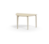 Arcus -pöytä, akustik laminaatti, kuultovalkoinen, puolipyöreä 120-80 cm