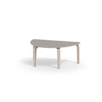 Arcus -pöytä, akustik laminaatti, kuultovalkoinen, puolipyöreä 120-80 cm