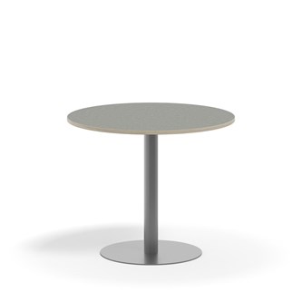 Pilastro pilaripöytä BX ø 90 cm akustik linoleum, hopea jalusta