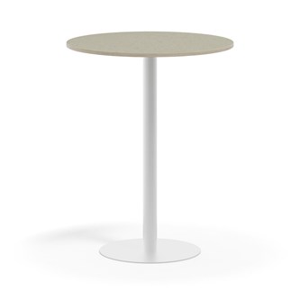 Pilastro pilaripöytä BX ø 90 cm akustik linoleum, valkoinen jalusta