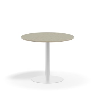 Pilastro pilaripöytä BX ø 90 cm akustik linoleum, valkoinen jalusta