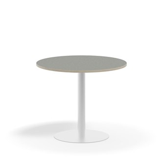 Pilastro pilaripöytä BX ø 90 cm akustik linoleum, valkoinen jalusta