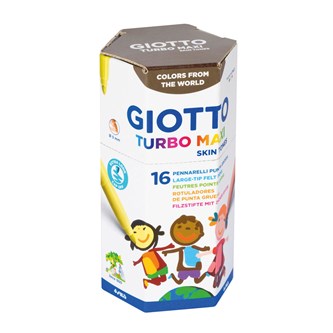 Kuitukärkikynä Giotto Turbo Maxi, 8 ihonväriä x 2 kpl