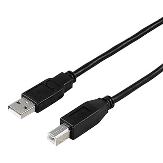 USB 2.0 kaapeli A - B, 0,5 m, musta