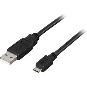 USB 2.0 kaapeli A - Micro-B, 0,5 m, musta