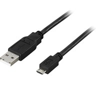 USB 2.0 kaapeli A - Micro-B, 0,5 m, musta