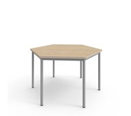 12:38 FSC kuusikulmainen pöytä BX DL, 120x120 cm hopea jalusta