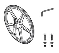 Varaosa Winther, etupyörä sis. ruuvit pyörään 14040