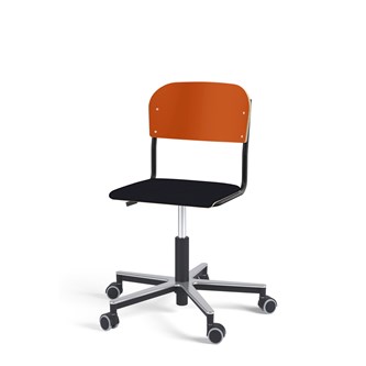 Matte FSC BX tuoli kaasujousella, pyörät, aluristikko, pieni istuin, musta runko
