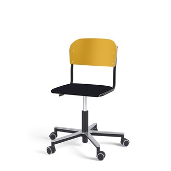 Matte FSC BX tuoli kaasujousella, pyörät, aluristikko, pieni istuin, musta runko