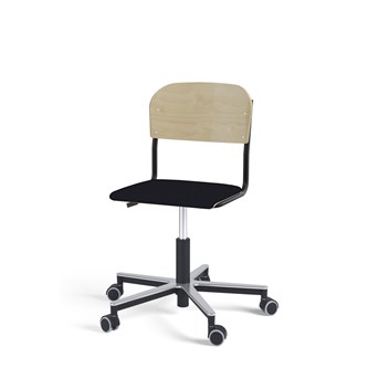 Matte FSC BX tuoli kaasujousella, pyörät, aluristikko, pieni istuin, musta runko