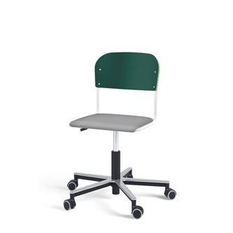 Matte FSC BX tuoli kaasujousella, pyörät, aluristikko, pieni istuin, valkoinen runko