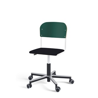 Matte FSC BX tuoli kaasujousella, pyörät, aluristikko, pieni istuin, valkoinen runko