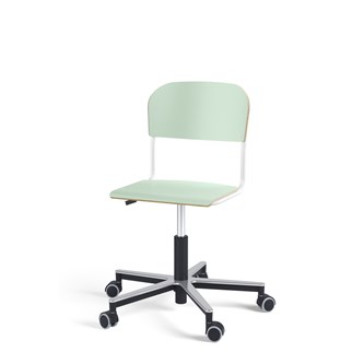 Matte FSC BX tuoli kaasujousella, pyörät, aluristikko, pieni istuin, valkoinen runko