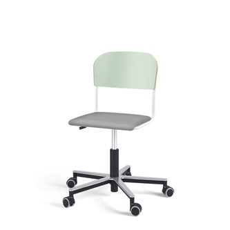 Matte FSC BX tuoli kaasujousella, pyörät, aluristikko, pieni istuin, valkoinen runko