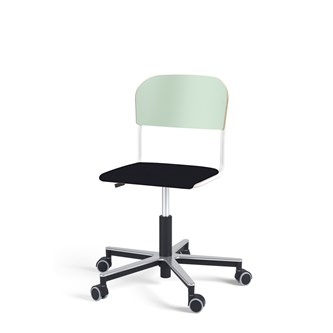 Matte FSC BX tuoli kaasujousella, pyörät, aluristikko, pieni istuin, valkoinen runko