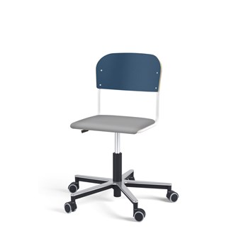 Matte FSC BX tuoli kaasujousella, pyörät, aluristikko, pieni istuin, valkoinen runko