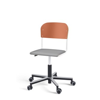 Matte FSC BX tuoli kaasujousella, pyörät, aluristikko, pieni istuin, valkoinen runko