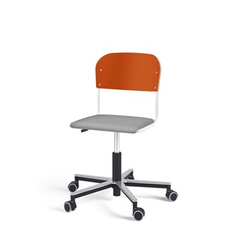 Matte FSC BX tuoli kaasujousella, pyörät, aluristikko, pieni istuin, valkoinen runko