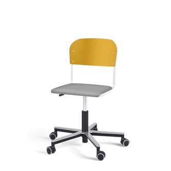 Matte FSC BX tuoli kaasujousella, pyörät, aluristikko, pieni istuin, valkoinen runko