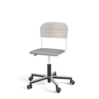 Matte FSC BX tuoli kaasujousella, pyörät, aluristikko, pieni istuin, valkoinen runko