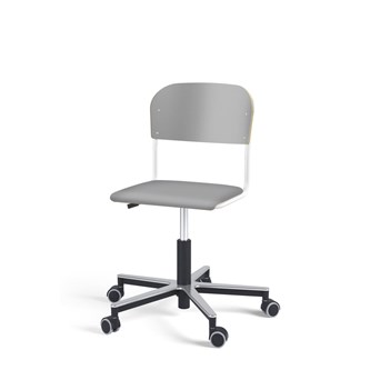 Matte FSC BX tuoli kaasujousella, pyörät, aluristikko, pieni istuin, valkoinen runko