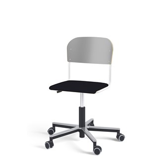 Matte FSC BX tuoli kaasujousella, pyörät, aluristikko, pieni istuin, valkoinen runko