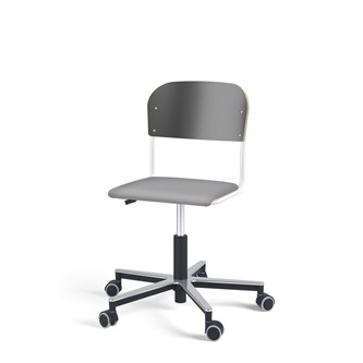 Matte FSC BX tuoli kaasujousella, pyörät, aluristikko, pieni istuin, valkoinen runko