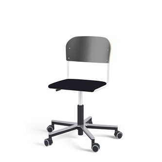 Matte FSC BX tuoli kaasujousella, pyörät, aluristikko, pieni istuin, valkoinen runko