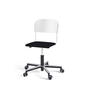 Matte FSC BX tuoli kaasujousella, pyörät, aluristikko, pieni istuin, valkoinen runko