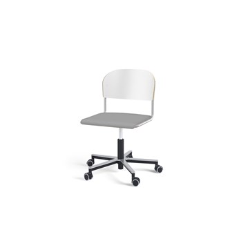 Matte FSC tuoli kaasujousella, pyörät, aluristikko, iso istuin, hopea runko