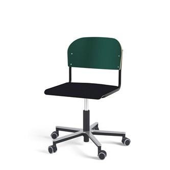 Matte FSC BX tuoli kaasujousella, pyörät, aluristikko, iso istuin, musta runko