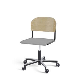 Matte FSC BX tuoli kaasujousella, pyörät, aluristikko, iso istuin, musta runko