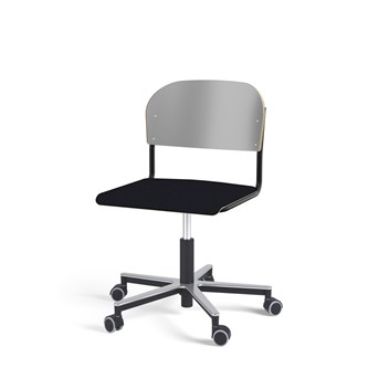 Matte FSC BX tuoli kaasujousella, pyörät, aluristikko, iso istuin, musta runko