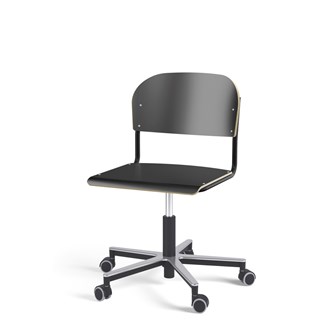 Matte FSC BX tuoli kaasujousella, pyörät, aluristikko, iso istuin, musta runko